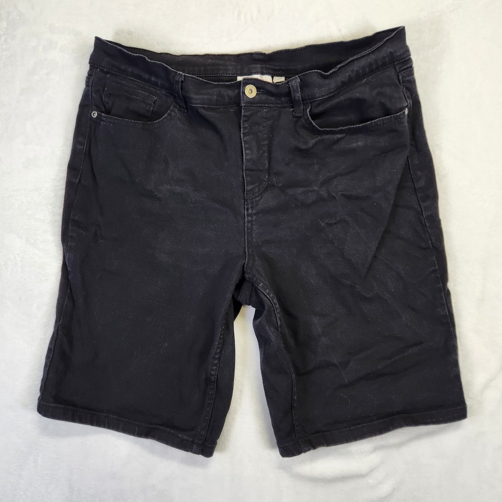 D & Co Denim Black Jean Shorts Women's Size 14 Casual Summer‎